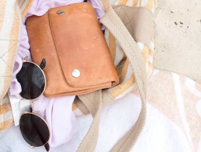 beach bag with clothes